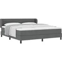 Syfax Letto a molle con materasso Grigio scuro 180 x 200 cm Tessuto