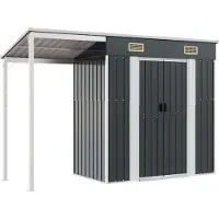 Syfax Capanno Giardino Tetto Esteso Antracite 277x107x181cm Acciaio