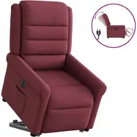 Syfax Poltrona Alzapersona Reclinabile Elettrica Rosso Vino Tessuto