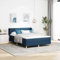 Prolenta Maison Exclusive - Letto boxspring con materasso e testiera blu 140 x 200 cm Tessuto