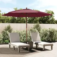 Prolenta Maison Exclusive - Ombrellone con palo in legno, colore bordeaux, 299x240 cm