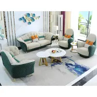 AEA Sofagarnitur Big Set 3+2+1+1 Sitzer Leder Sofa Couch Garnitur Design Couchen