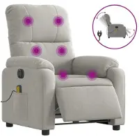 Syfax Poltrona Reclinante Massaggi Elettrica Grigio Chiaro Microfibra