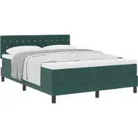 Syfax Letto a molle con materasso Verde Scuro 140 x 190 cm Velluto