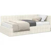 Syfax Struttura Letto Angolare con Materasso 2 pz Crema 90 x 190 cm