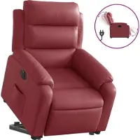 Syfax Poltrona Alzapersona Reclinabile Rosso Vino in Pelle finta