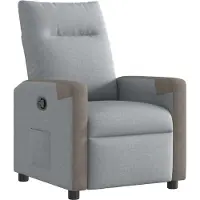 Syfax Poltrona Reclinabile in Tessuto Grigio Chiaro
