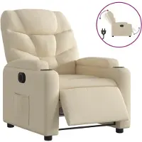Syfax Poltrona Elettrica Reclinabile Crema in Tessuto