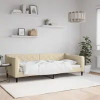 Prolenta Maison Exclusive - Letto a giorno color crema, 90x200 cm, rivestito in tessuto