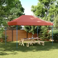 Prolenta Maison Exclusive - Tenda da festa pieghevole pop-up, color terracotta, 410x279x315 cm