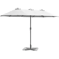 Syfax Ombrello da giardino 370 x 197 x 239 cm Poliestere e Alluminio