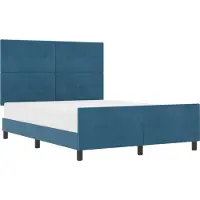 Syfax Letto a molle con testiera Blu Scuro 160 x 200 cm Velluto