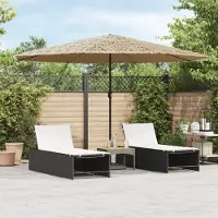 Prolenta Maison Exclusive - Ombrellone con palo in acciaio, color marrone, dimensioni 388x388x248 cm