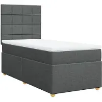 Syfax Giroletto a Molle con Materasso Grigio Scuro 100x200 cm Tessuto
