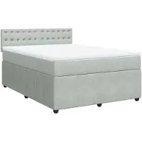 Syfax Giroletto a Molle con Materasso Grigio Chiaro 140x190cm Velluto