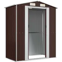 Syfax Capanno da Giardino Marrone Scuro 192x108x223cm Acciaio Zincato