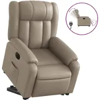 Syfax Poltrona Alzapersona Reclinante Elettrica Cappuccino Pelle finta