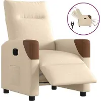 Syfax Poltrona Elettrica Reclinabile Crema in Tessuto