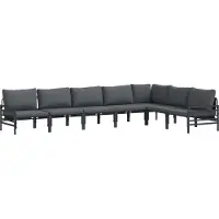 Syfax Set Divano da Giardino con cuscino 7 pcs Nero Acciaio