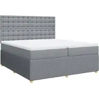 Syfax Giroletto a Molle con Materasso Grigio Chiaro 200x200cm Tessuto