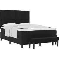 vidaXL Letto a molle con materasso nero 140 x 200 cm in tessuto