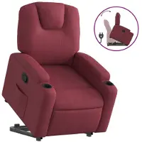 Syfax Poltrona Alzapersona Reclinabile Rosso Vino in Tessuto