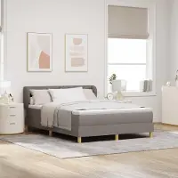 Prolenta Maison Exclusive - Letto boxspring con testiera color taupe 140 x 200 cm in tessuto