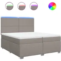 Syfax Giroletto a Molle con Materasso Tortora 200x200 cm in Tessuto