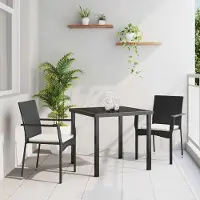 Prolenta Maison Exclusive - Set da pranzo per esterno, 3 pezzi, in rattan sintetico nero