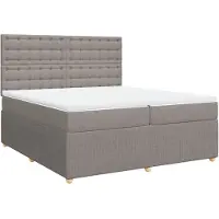 Syfax Giroletto a Molle con Materasso Tortora 200x200 cm in Tessuto