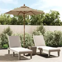 Prolenta Maison Exclusive - Ombrellone con palo in legno, color tortora, 196x231 cm