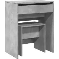 Syfax Toeletta e Sgabello Grigio Cemento 60x40x113,5 cm