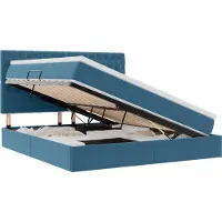 vidaXL Letto contenitore con materasso blu scuro 180 x 200 cm in velluto