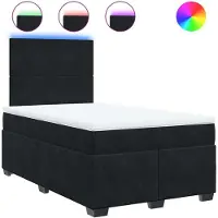 Syfax Giroletto a Molle con Materasso Nero 120x200 cm in Velluto
