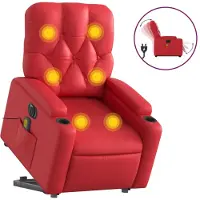 Syfax Poltrona Alzapersona Reclinabile Elettrica Rossa in Pelle finta