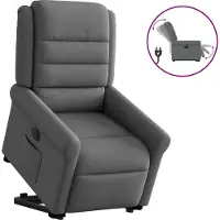 Syfax Poltrona Alzapersona Reclinabile Elettrica Grigio Scuro Tessuto