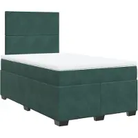 Syfax Giroletto a Molle con Materasso Verde Scuro 120x200 cm Velluto