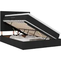 vidaXL Letto a castello con contenitore LED con materasso, nero, 140 x 190 cm, tessuto