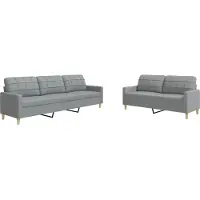 Syfax Set di Divani 2 pz Grigio Chiaro in Tessuto