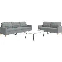 Prolenta Maison Exclusive - Set divano a 2 posti in tessuto grigio chiaro
