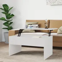 Prolenta Maison Exclusive - Tavolino bianco lucido 80x50,5x41,5 cm Materiale ligneo