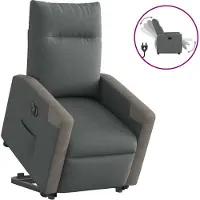 Syfax Poltrona Alzapersona Reclinabile Elettrica Grigio Scuro Tessuto