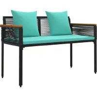 vidaXL Banco da esterno per 2 persone, 117 x 54 x 74,5 cm, in rattan sintetico