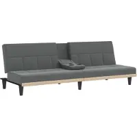 Syfax Divano Letto con Portabicchieri in Tessuto Grigio Scuro