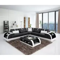 AEA Design Moderne Ecksofa Wohnzimmer Möbel Eckcouch Lederpolster Couch Sofa L-Form