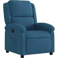 Syfax Poltrona Reclinabile Blu in Velluto