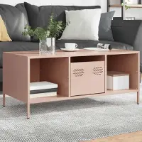 Prolenta Maison Exclusive - Tavolino Rosa 101,5x50x43,5 cm Acciaio laminato a freddo