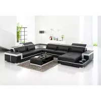 AEA Divano angolare design moderno, mobili per soggiorno, divano angolare in pelle, divano a forma di "U"