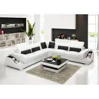 AEA Ledersofa Couch Wohnlandschaft Ecksofa Eck Garnitur Design Modern Sofa G8008B