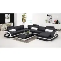 AEA Divano angolare di design per soggiorno, mobili moderni, divano angolare in pelle, divano a forma di "U"